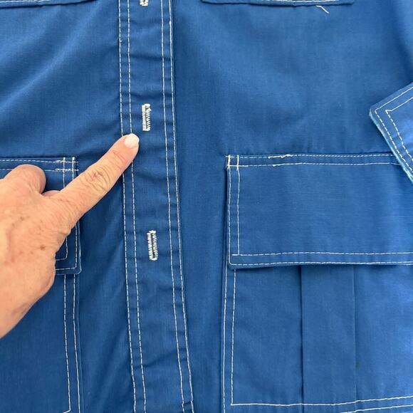 Leisure Jacket 70sVintage Activa Blue Sz 12 plaid contrast ( missing buttons) - Picture 4 of 14